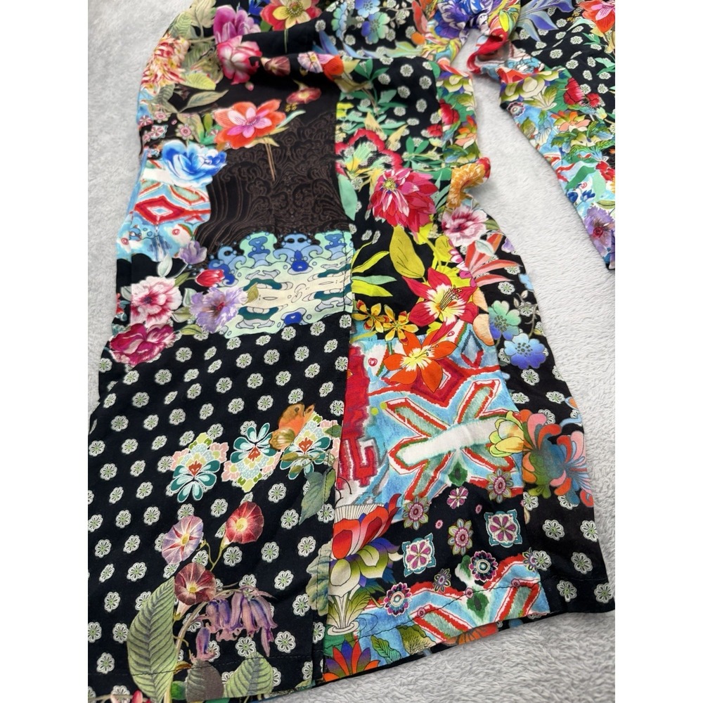 Johnny Was Dreamer Pants Womens Large Floral Boho Wrap Bohemian Ankle Relaxed - Picture 6 of 9